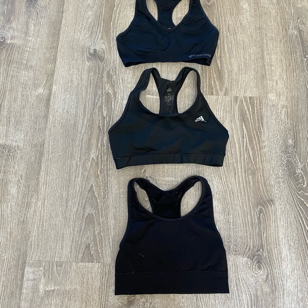 Columbia/Zella/Adidas Women's Black Sports Bra Bundle